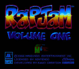 Rap Jam - Volume One (USA) (En,Fr,Es) Title Screen